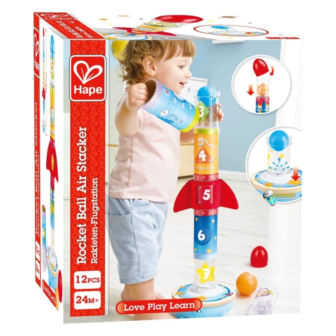 Hape Early Explorer Ξύλινος Πύραυλος Ball Air Stacker (E0387B)