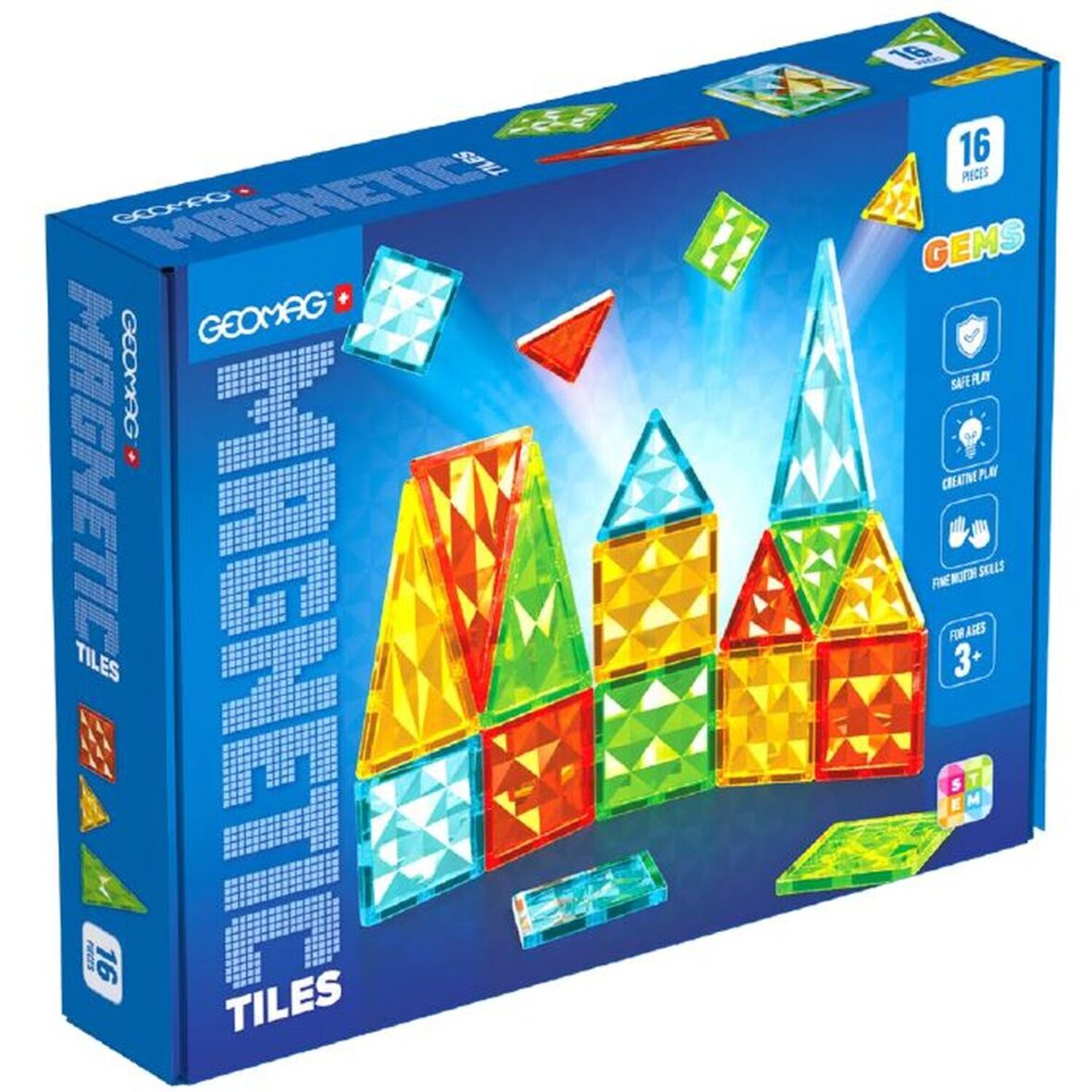 Geomag Μαγνητικό Παιχνίδι Tiles Gems 16pcs.